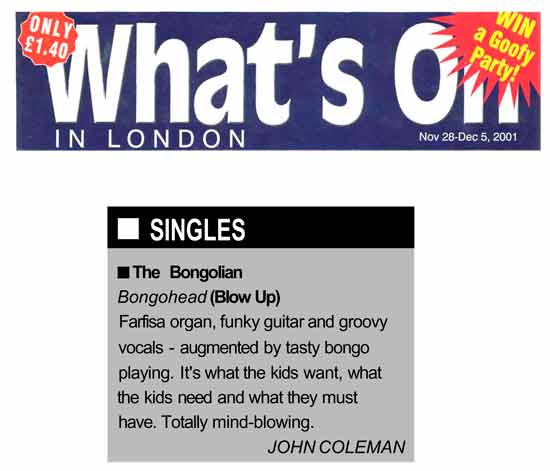 What's On Singles The Bongolian Bongohead