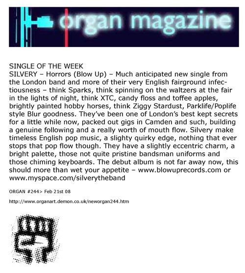 The Organ Single Of The Week Horrors/Orders