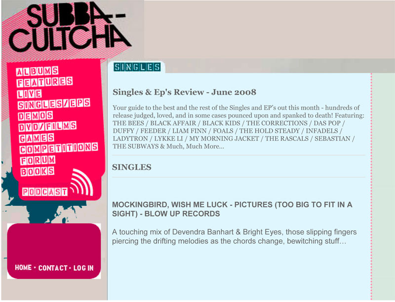 Subba-Cultcha Single Reviews Mockingbird Wish Me Luck Pictures