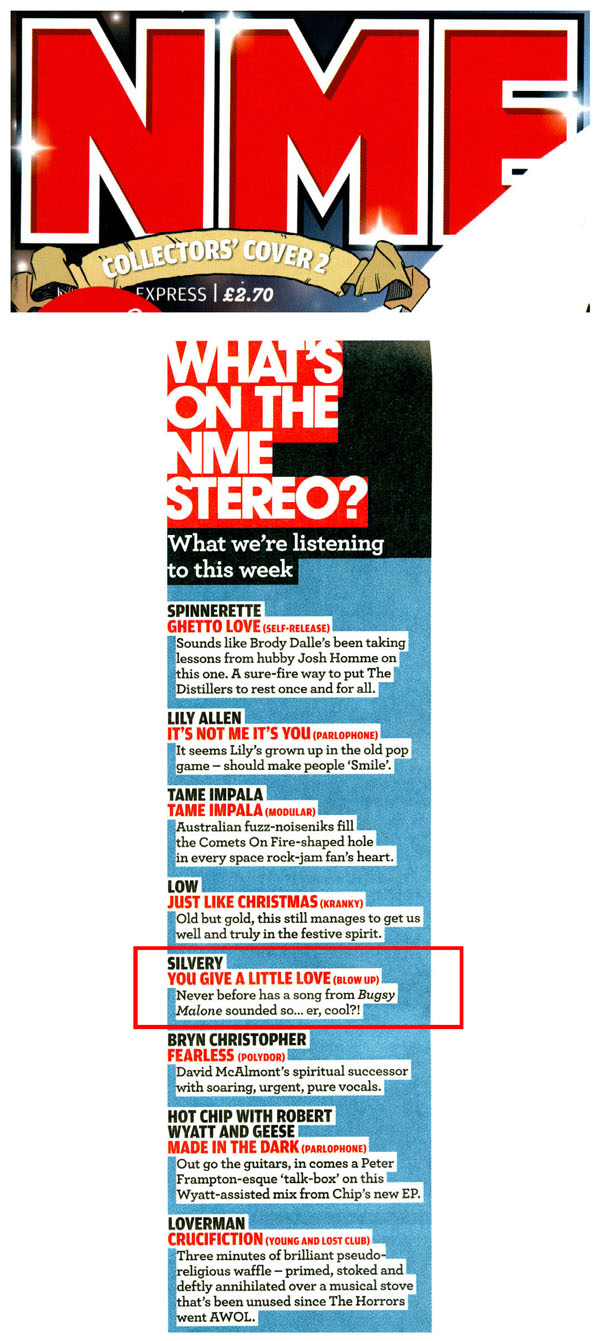 What's On The NME Stereo Silvery You Give A Little Love