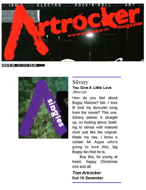 Artrocker Single Review Silvery You Give A Little Love