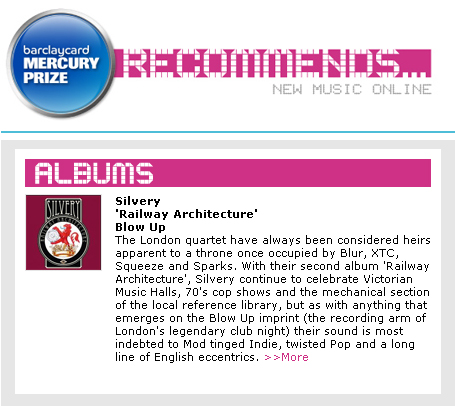 Mercury Prize Recommends Railway Architecture  Silvery