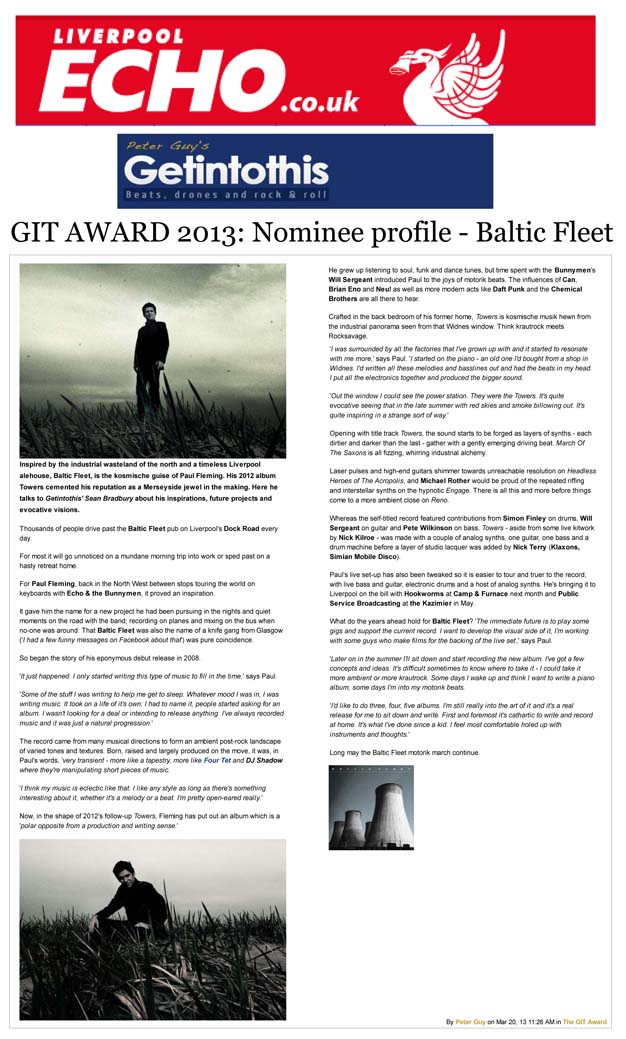 GIT Awards 2013 Nominee Profile Baltic Fleet Liverpool Echo