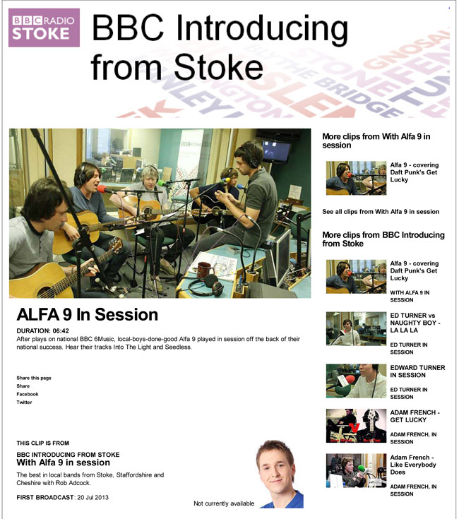 Alfa 9 BBC Stoke In Session Gone To Ground