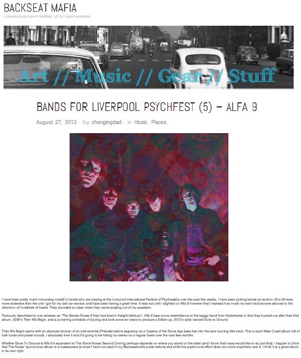 Bands For Liverpool Psychfest - Alfa 9