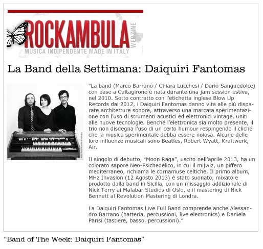 Rockambula Band of the Week Daiquiri Fantomas