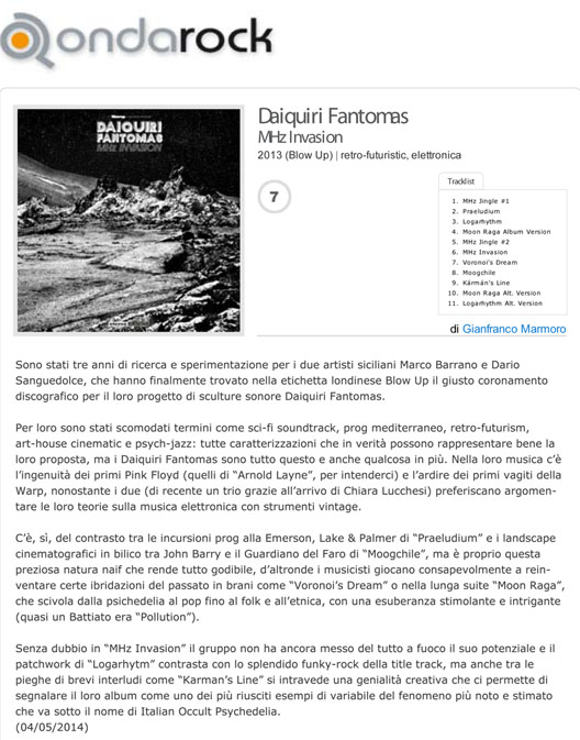 Ondarock Album Reviews: Daiquiri Fantomas 'MHz Invasion'