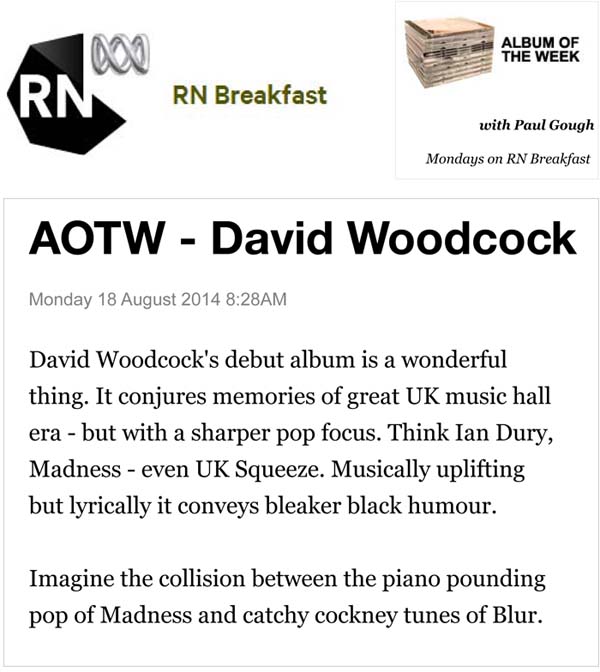 ABC Australia Radio RN News: Album of the Week - David Woodcock