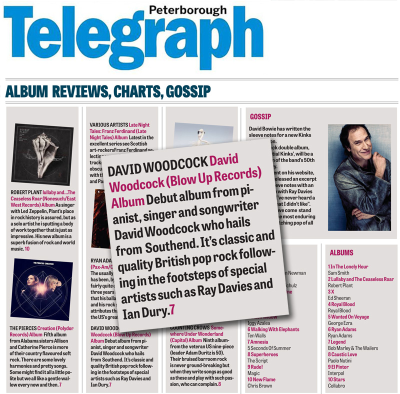 Peterborough Telegraph Album Reviews David Woodcock Debut