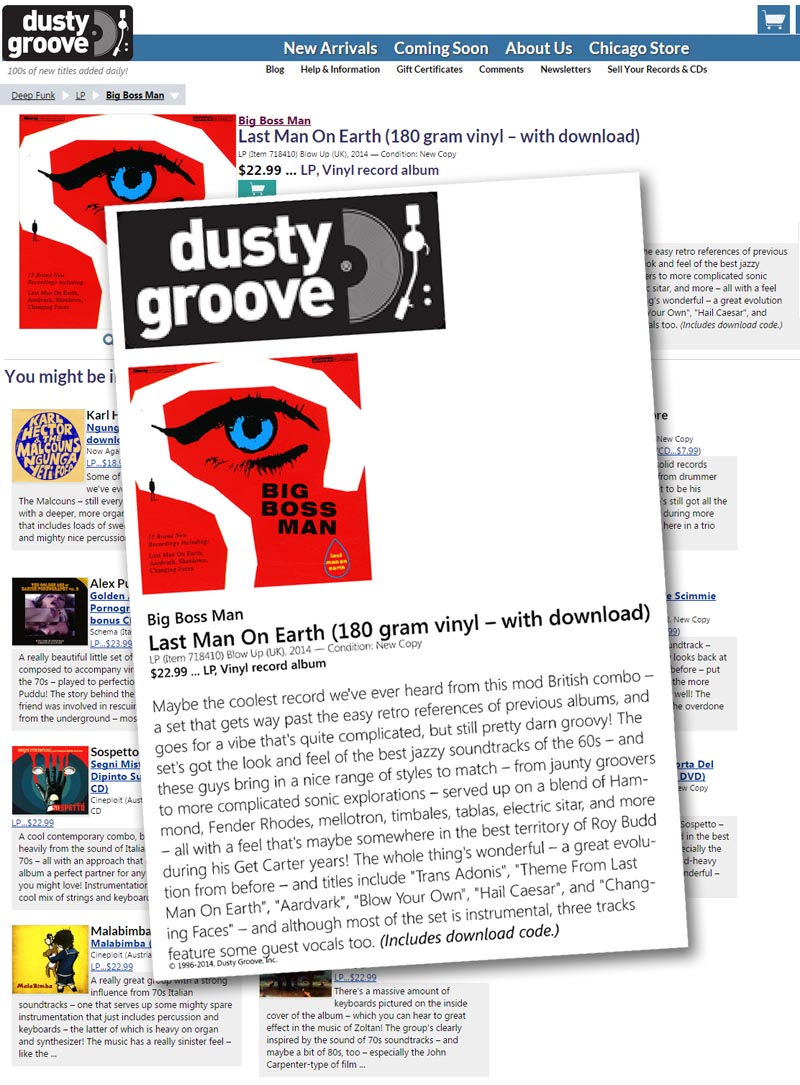 Dusty Groove Last Man On Earth Album Big Boss Man