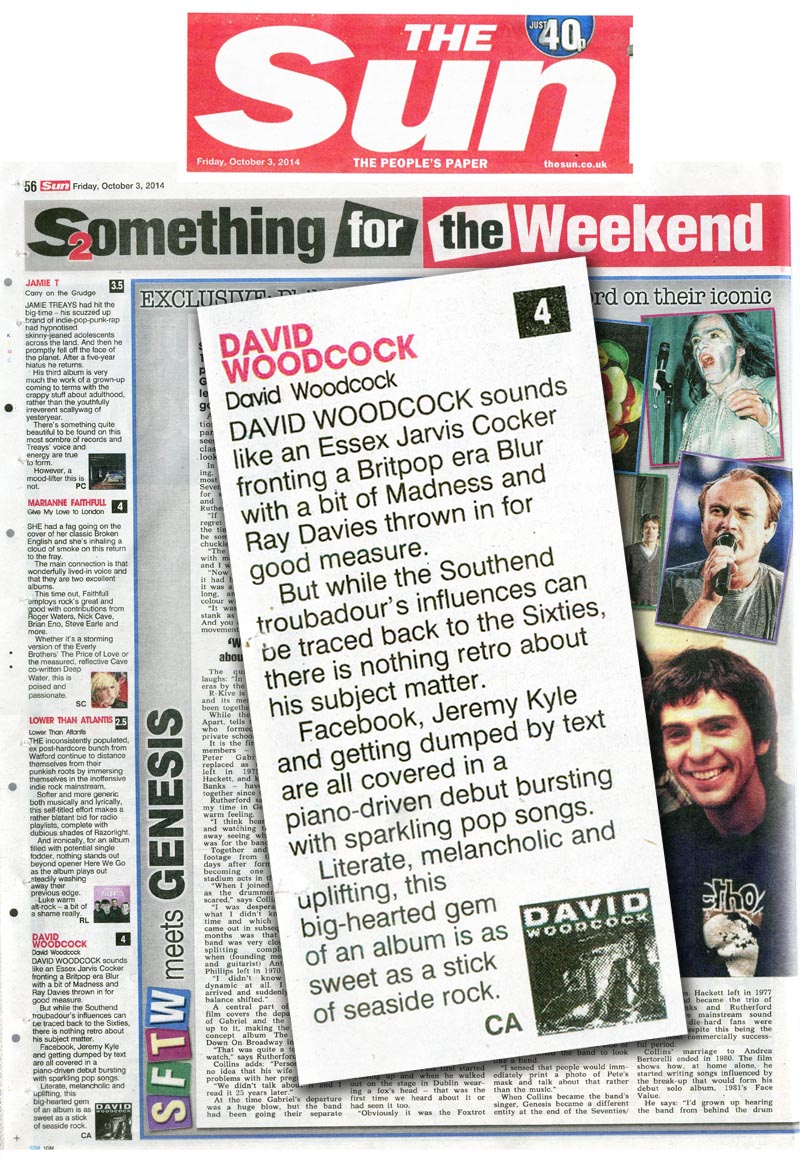 The Sun SFTW Album Reviews David Woodcock Debut