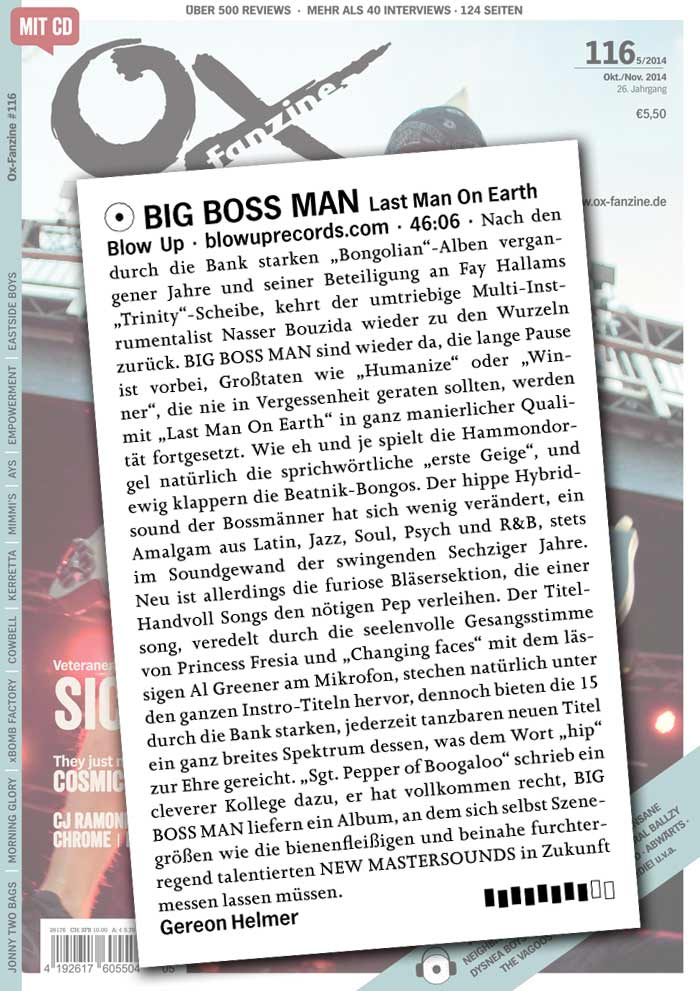 Ox Big Boss Man Last Man On Earth Album Review Gemany