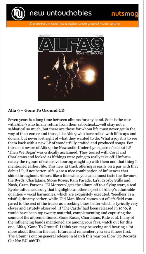 Alfa 9 Gone To Ground New Untouchables Album Review