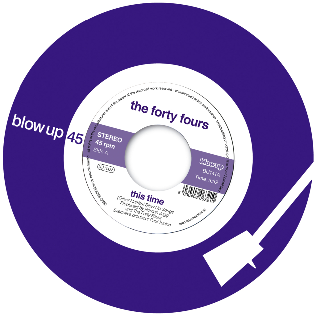 The Forty Fours – Second single – a limited vinyl 7″ – This Time / Back To My Baby – exclusively available to pre-order from today.